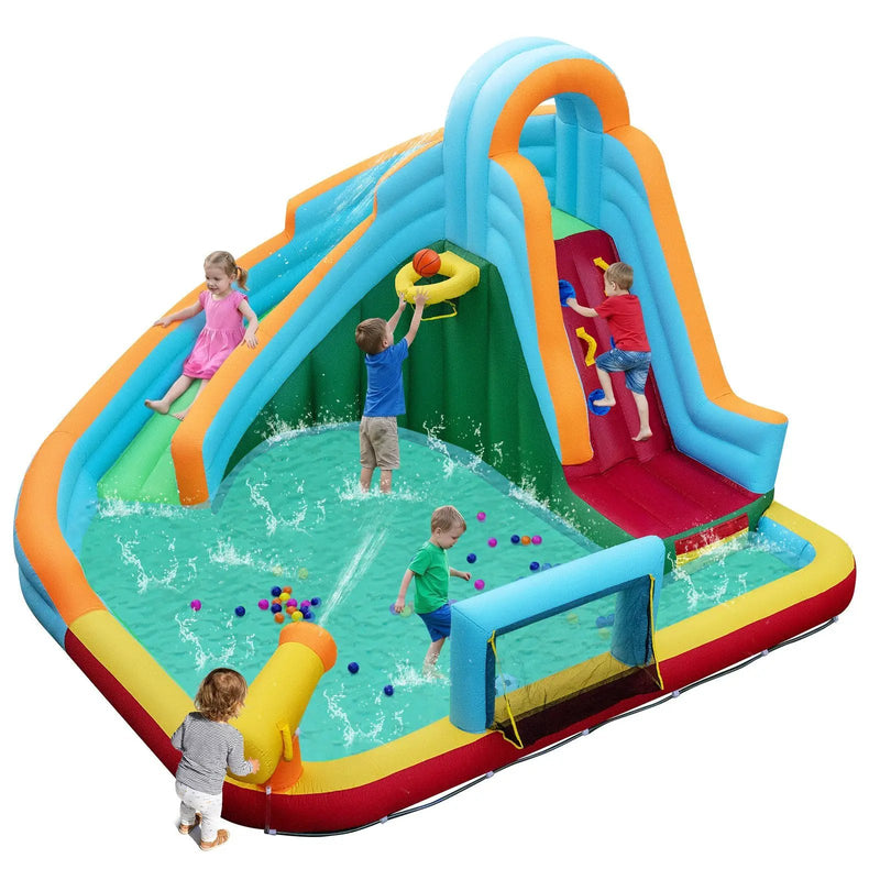 Inflatable Water Slide Park 6-in-1 Giant Bounce House without Blower costway5 by DirectDeals