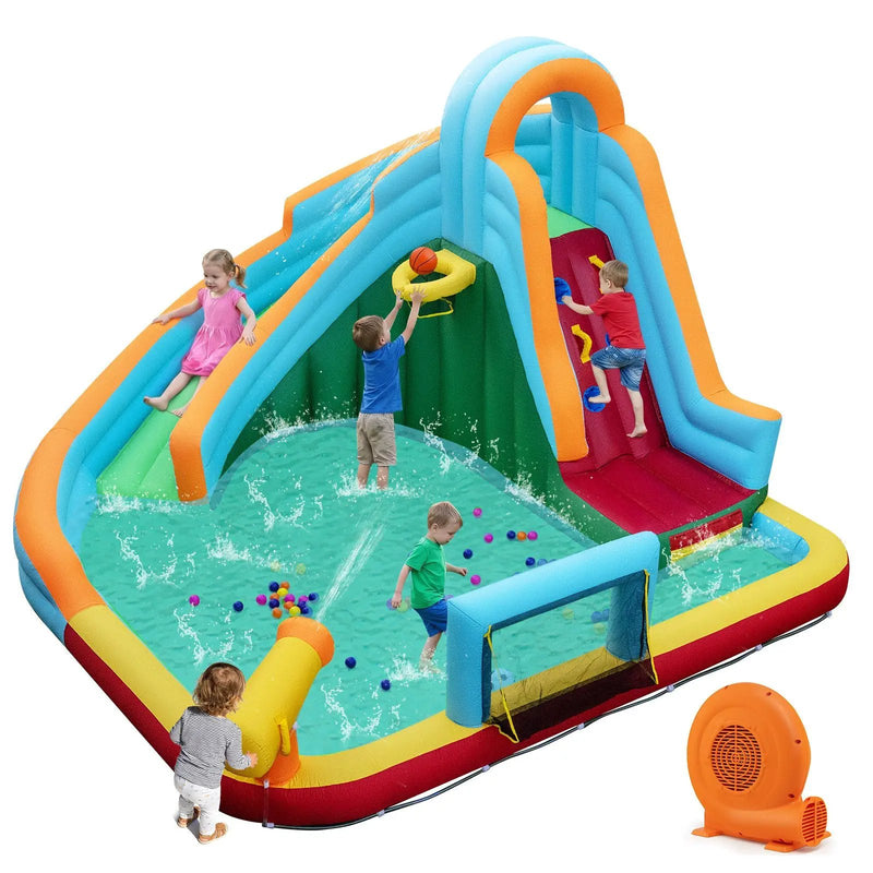 6-in-1 Inflatable Water Slide Park with 750W Blower for Yard by DirectDeals