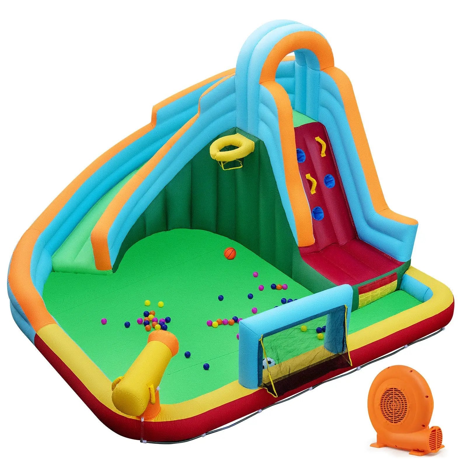6-in-1 Inflatable Water Slide Park with 750W Blower for Yard by DirectDeals