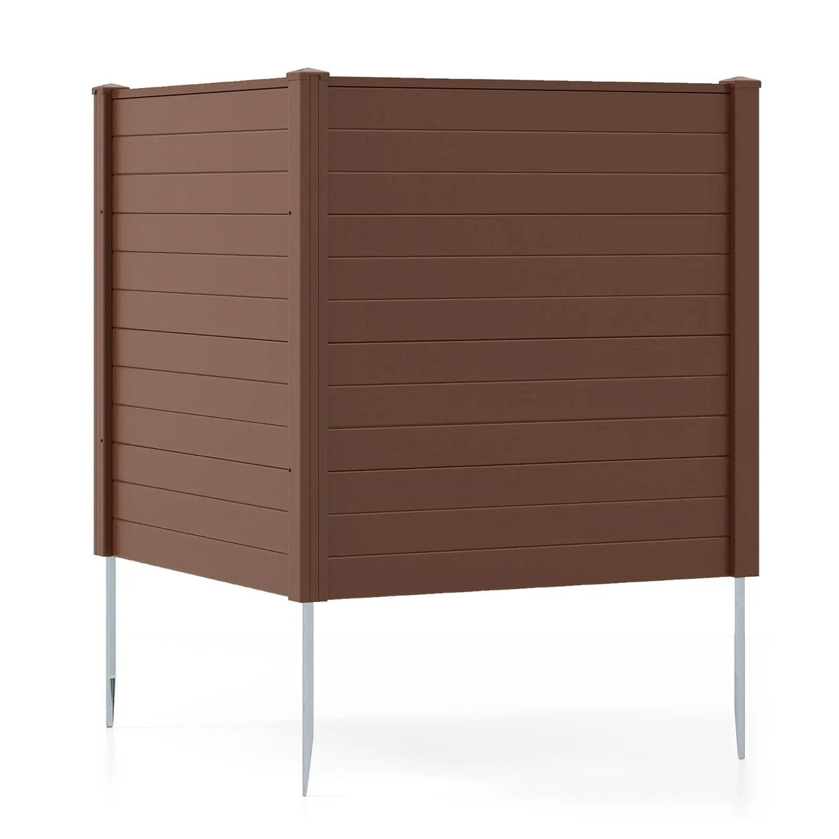 Freestanding 48 x 48 Inch Air Conditioner Fence with Metal Ground Stakes by DirectDeals