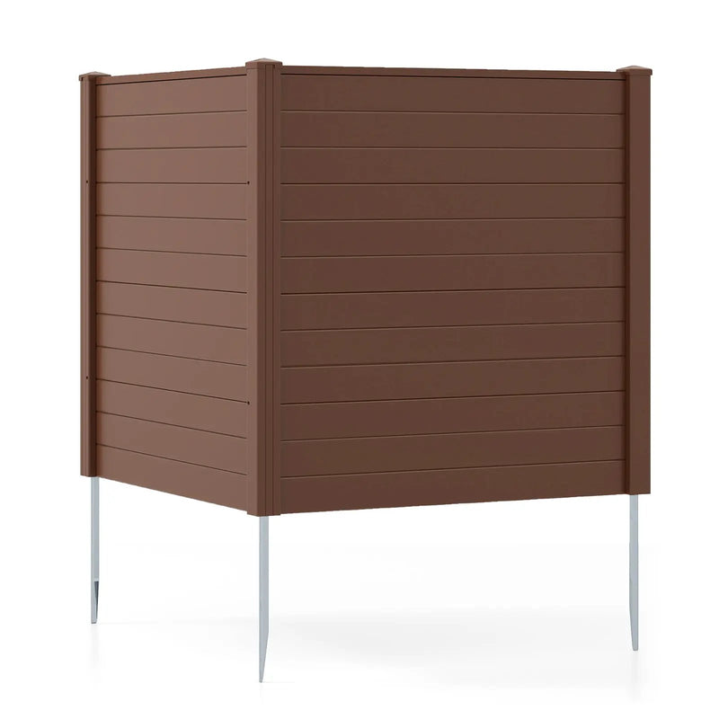Freestanding 48 x 48 Inch Air Conditioner Fence with Metal Ground Stakes by DirectDeals
