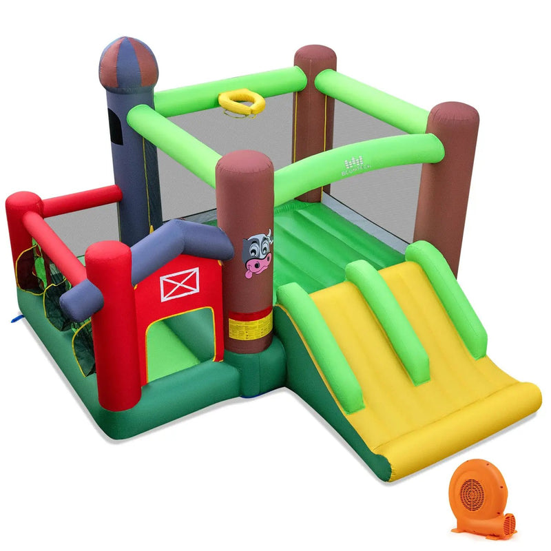 Kids Castle Slide Bouncer with 750W Blower and Dual Slides by DirectDeals