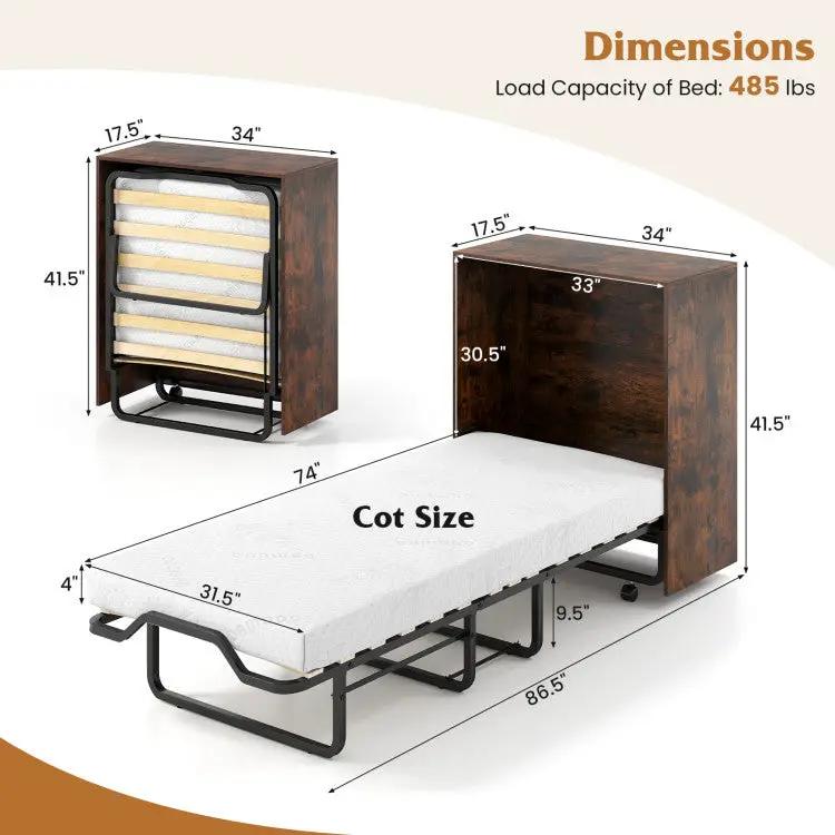 3-Piece Space-Saving Living Room with Teddy Sofa Display Bookshelf & Foldable Murphy Bed by DirectDeals
