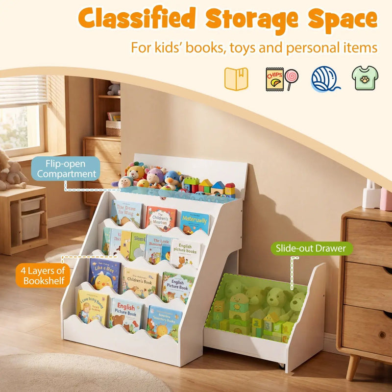 2-In-1 Kids Bookshelf & Toy Storage Organizer by DirectDeals