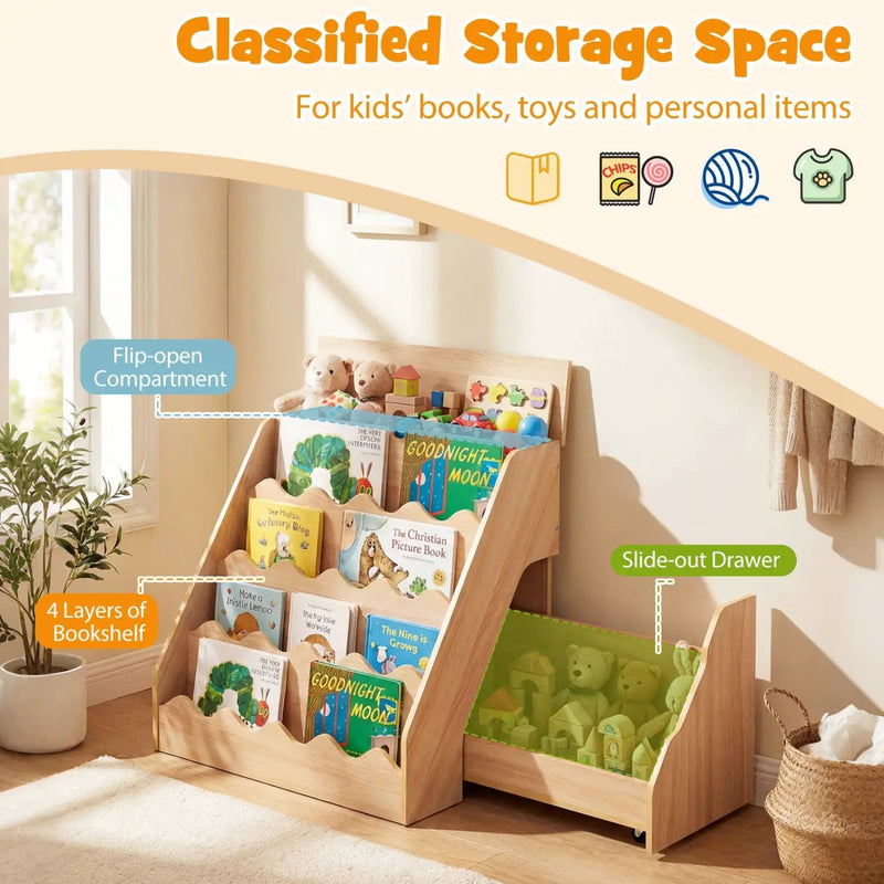 2-In-1 Kids Bookshelf & Toy Storage Organizer by DirectDeals