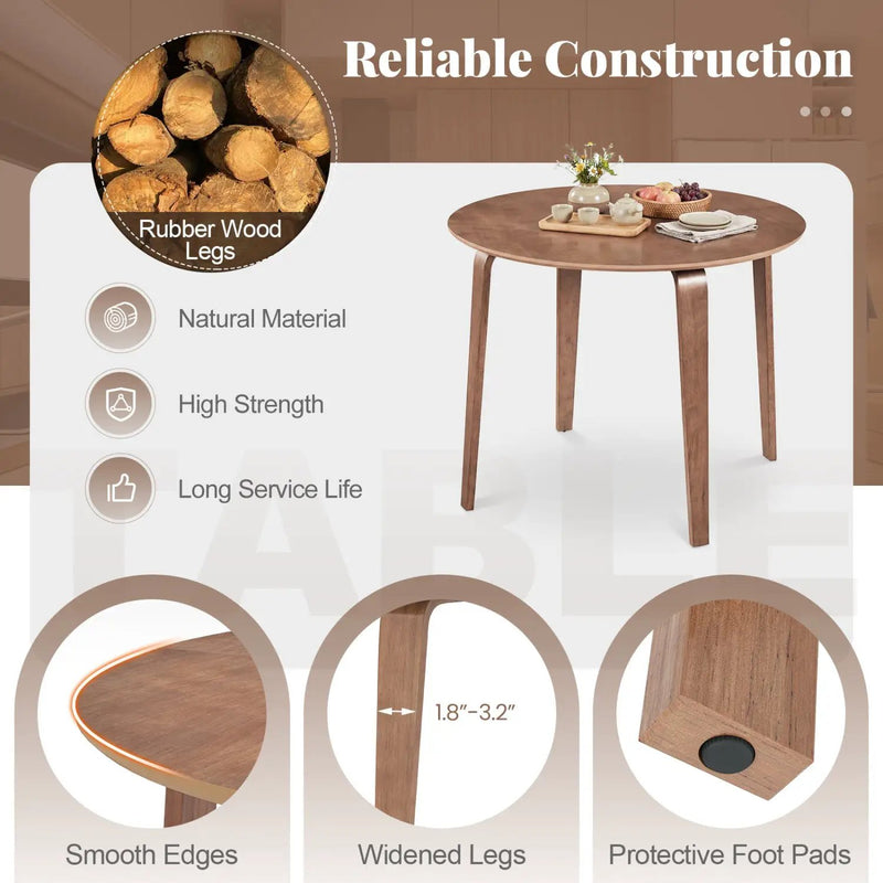 3 Piece Dining Table Set with 2 Padded Dining Chairs and Rubber Wood Table by DirectDeals