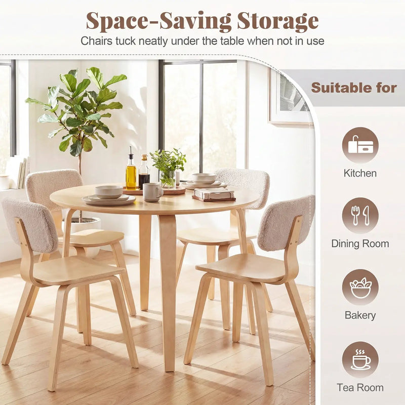 5 Piece Dining Table Set with 4 Padded Dining Chairs and Rubber Wood Table by DirectDeals