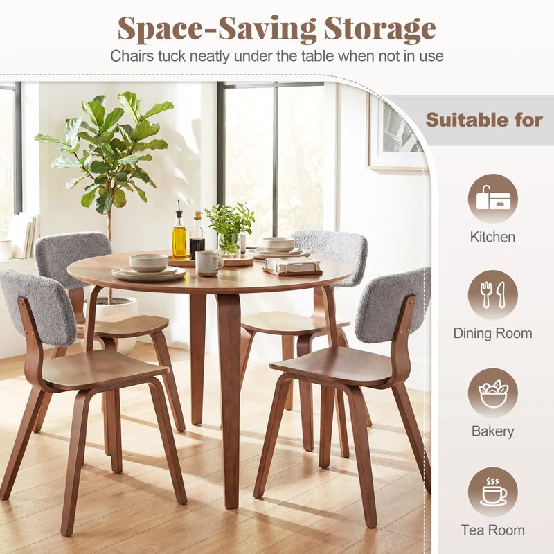 5 Piece Dining Table Set with 4 Padded Dining Chairs and Rubber Wood Table by DirectDeals