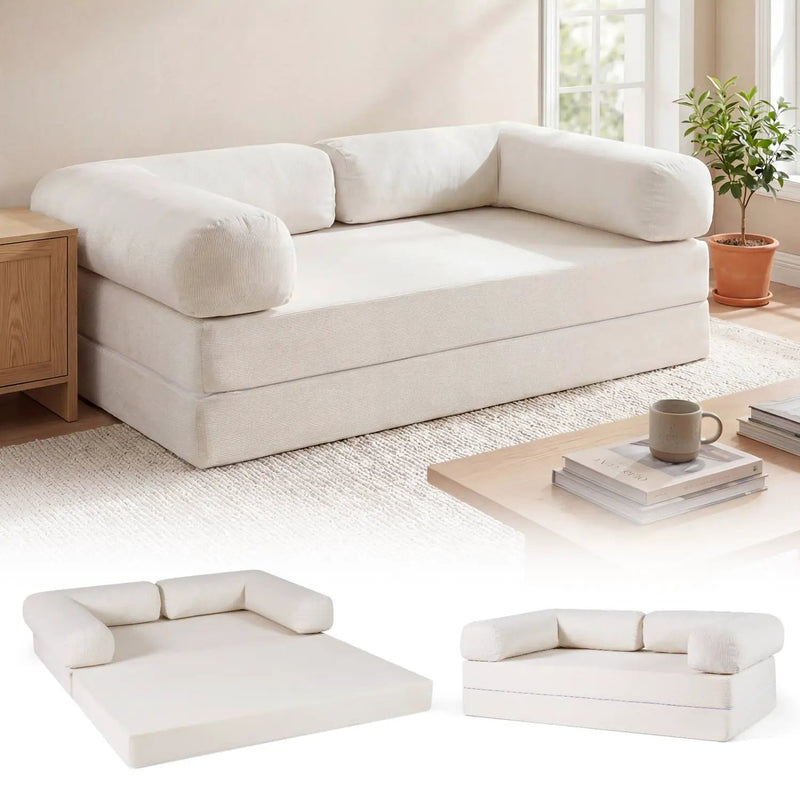 4-in-1 Convertible Folding Sofa Bed with Comfy Corduroy Cover by DirectDeals