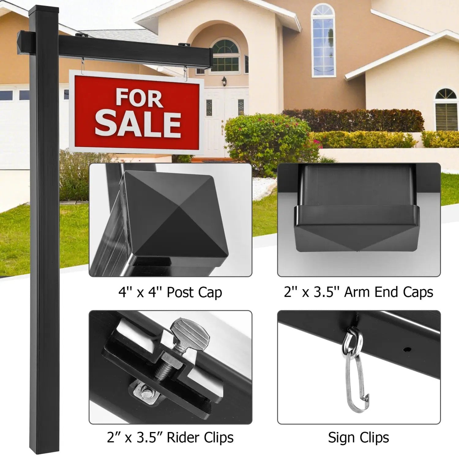 Set of 2 6 Feet Vinyl UPVC Real Estate Realtor Yard Sign Post by DirectDeals