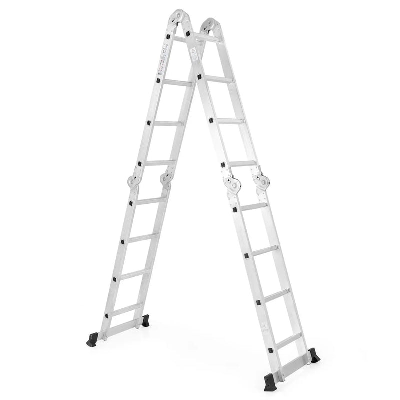 15 Feet Folding Aluminum Ladder with Safe Locking Hinge by DirectDeals