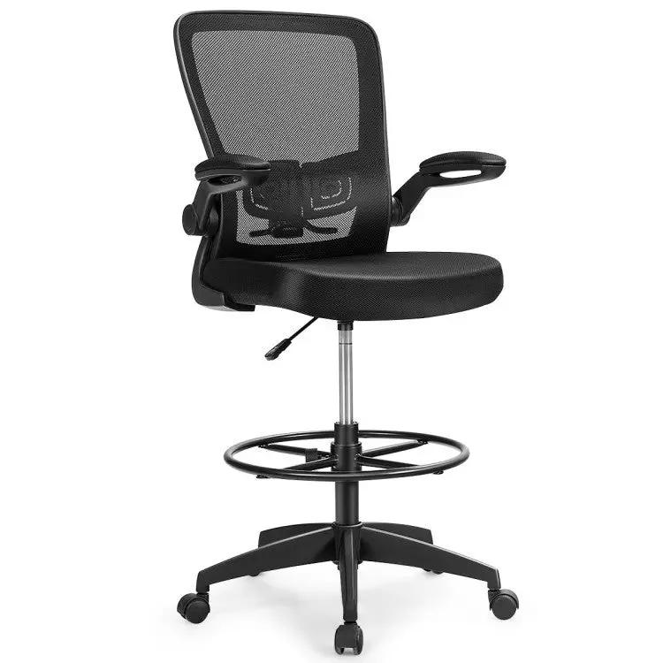 Electric Height Adjustable Standing Desk and Drafting Chair Set with Storage Drawers by DirectDeals