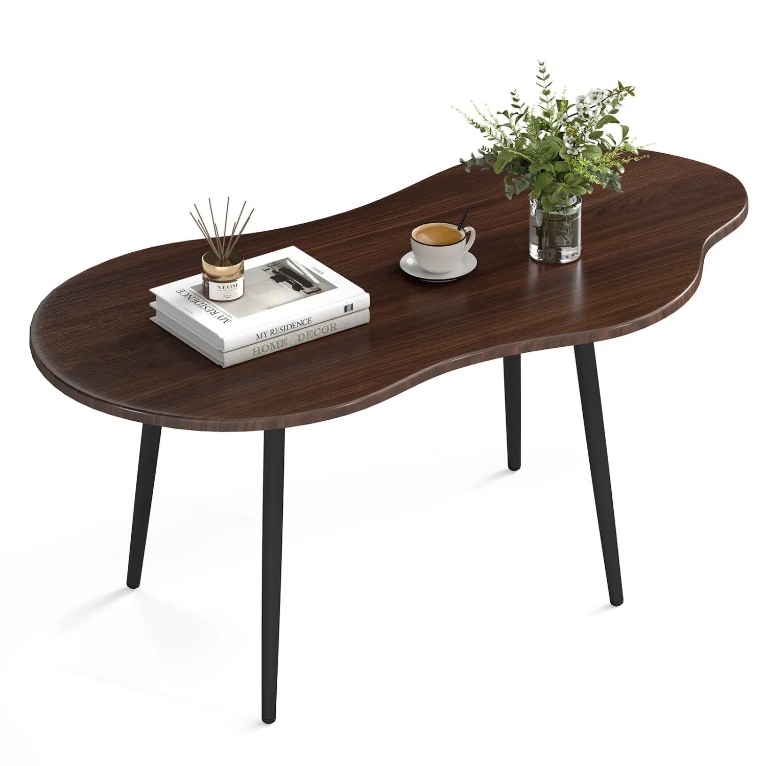 Cloud Shape Coffee Table 39.5 inch Irregular Center Table with Metal Frame by DirectDeals