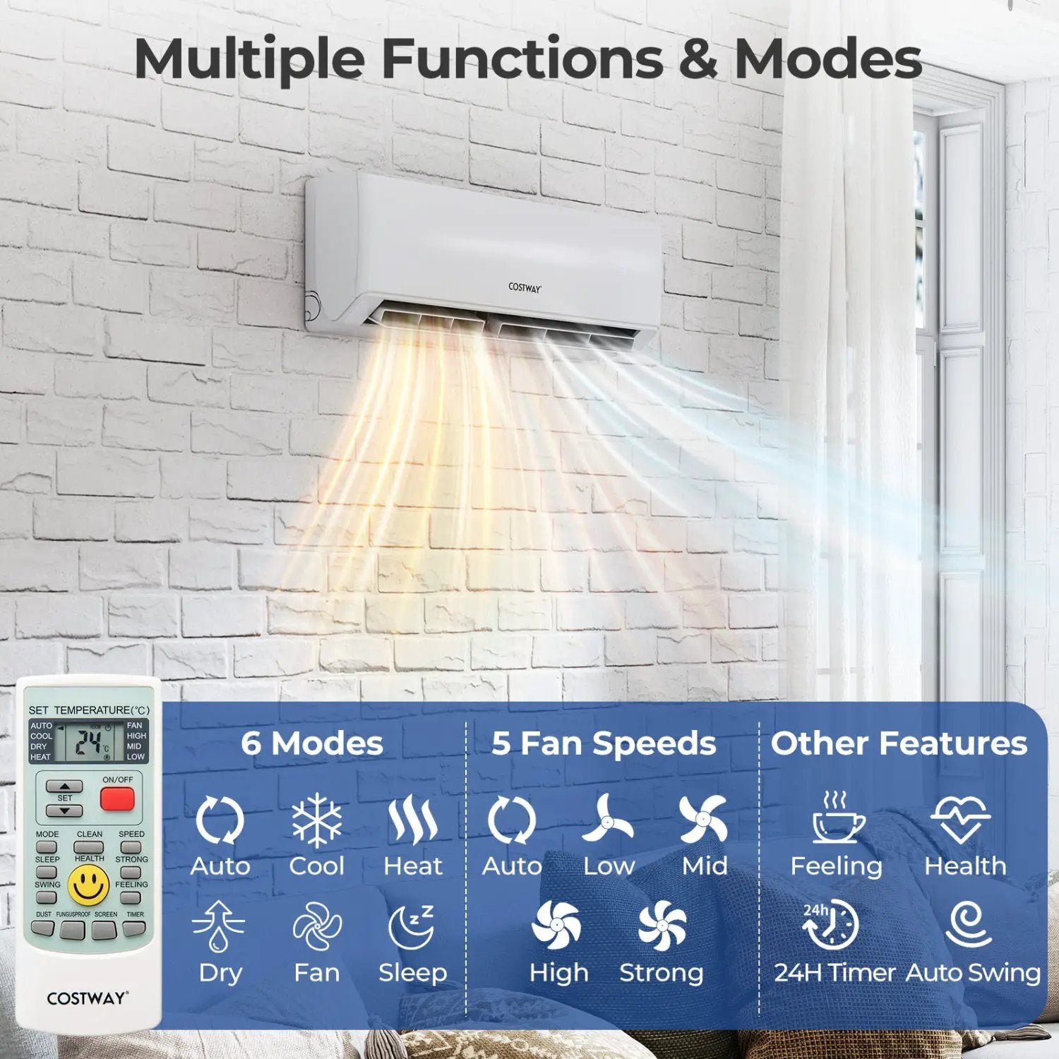 UltrEco Series 24000 BTU 2 Zone 23 SEER2 Mini Split Air Conditioner Wifi Enabled with Heat Pump by DirectDeals