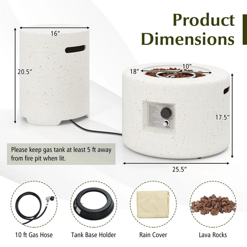 40 000 BTU Fire Pit Table Set with Hideaway Tank Holder by DirectDeals