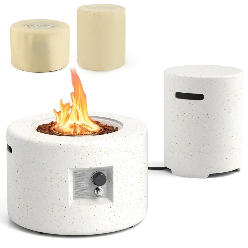 40 000 BTU Fire Pit Table Set with Hideaway Tank Holder by DirectDeals
