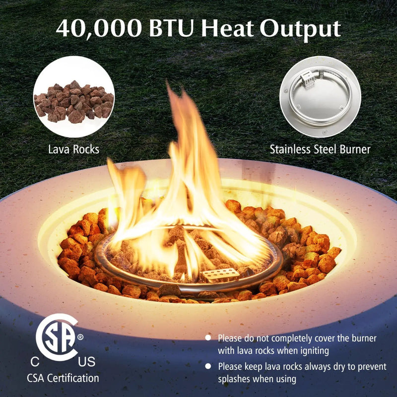 40 000 BTU Fire Pit Table Set with Hideaway Tank Holder by DirectDeals