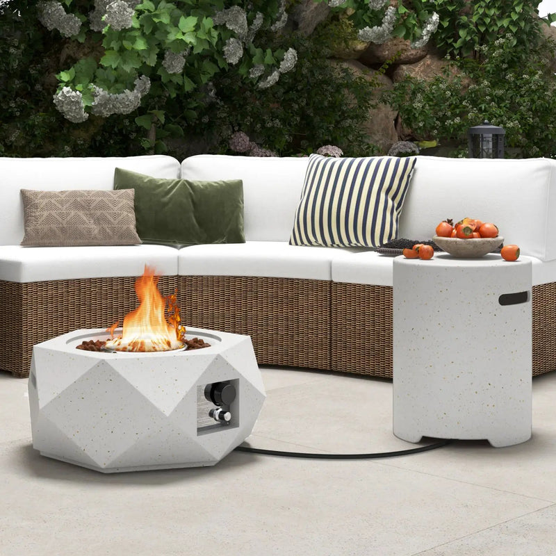 40 000 BTU Fire Pit Table Set with Stainless Steel Burner by DirectDeals