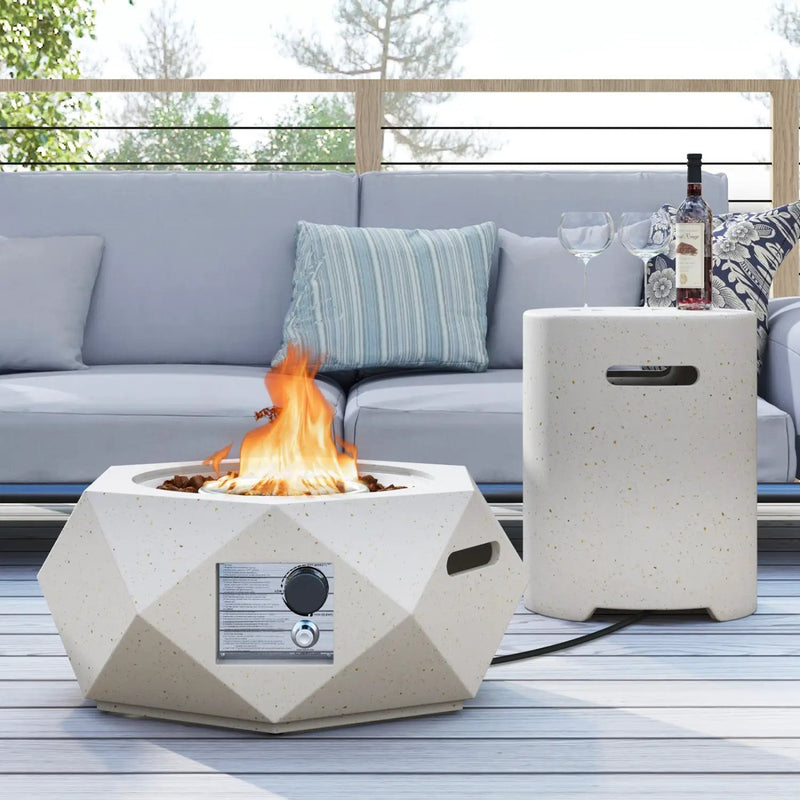 40 000 BTU Fire Pit Table Set with Stainless Steel Burner by DirectDeals