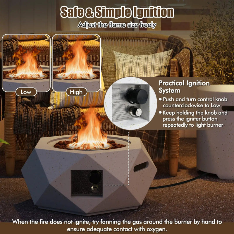 40 000 BTU Fire Pit Table Set with Stainless Steel Burner by DirectDeals