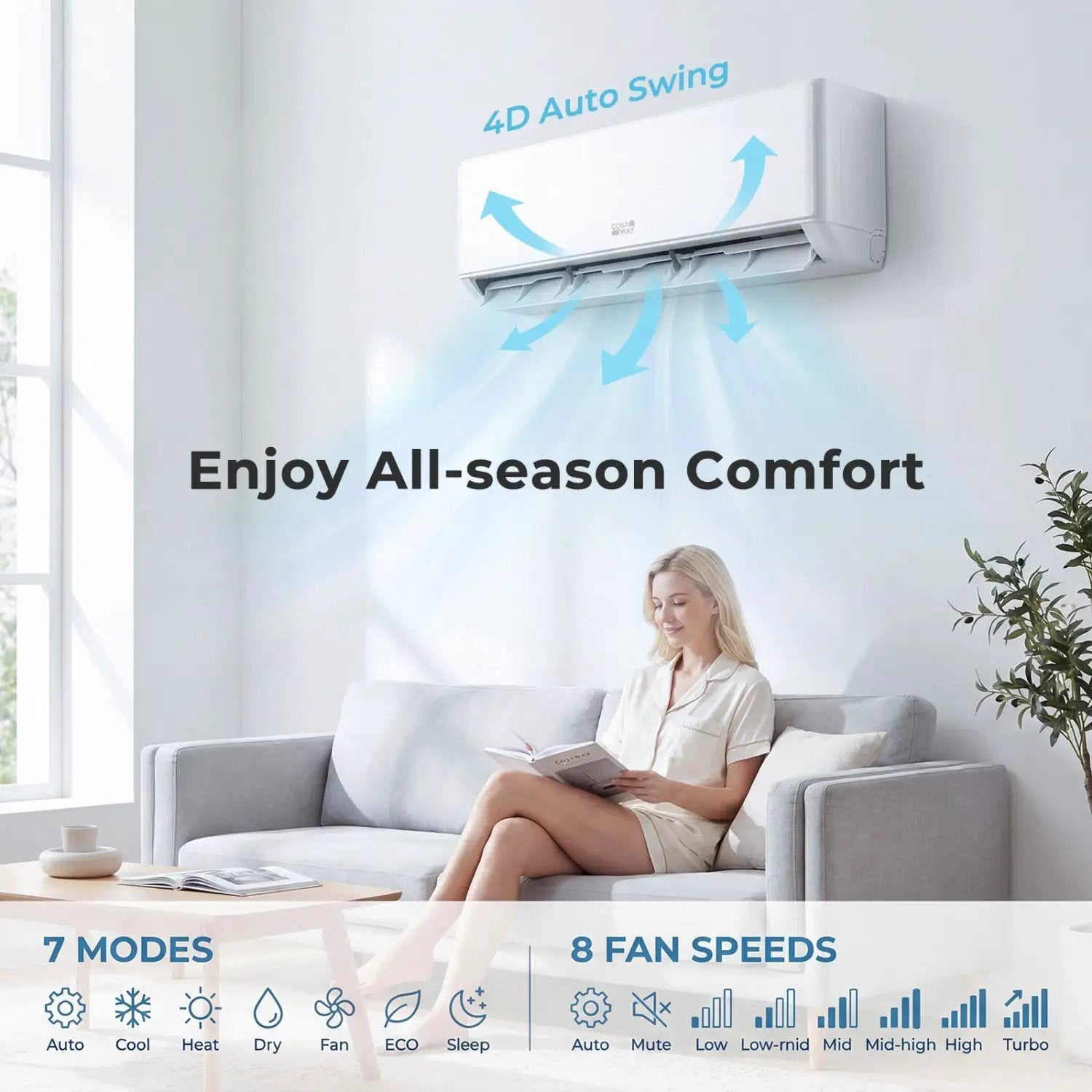 27000 BTU 2-Zone Mini Split Air Conditioner with Heat Pump by DirectDeals