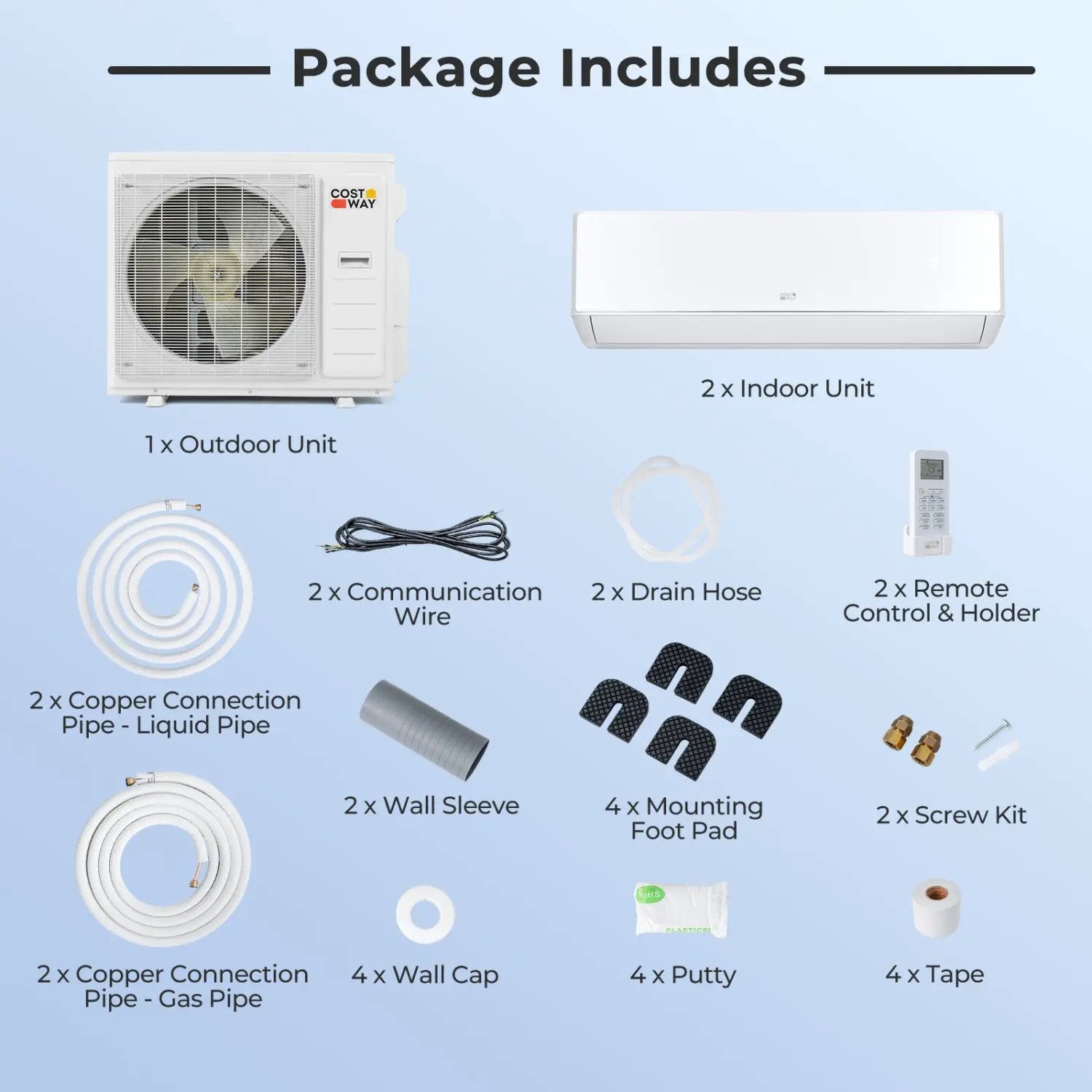 X-Pro 35000 BTU 2 Zone 22.5 SEER2 Mini Split AC with Heat Pump by DirectDeals
