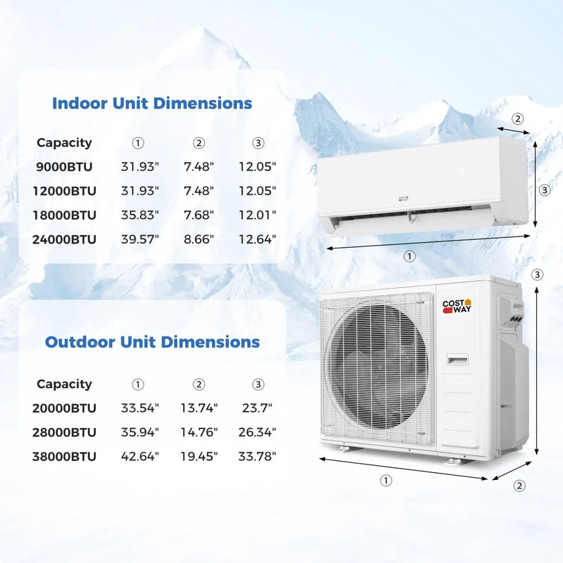 Blast Pro 38000 BTU 2 Zone 20 SEER2 Mini Split AC with Heat Pump by DirectDeals