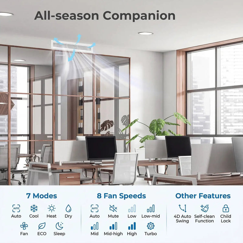 X-Pro 35000 BTU 4 Zone 22.5 SEER2 Concealed Ducted Mini Split by DirectDeals