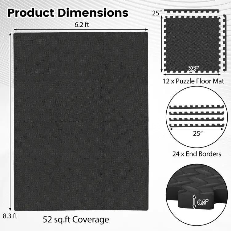 Inflation Free Boxing Set and 12Pcs 1/2" Puzzle Exercise Mat by DirectDeals