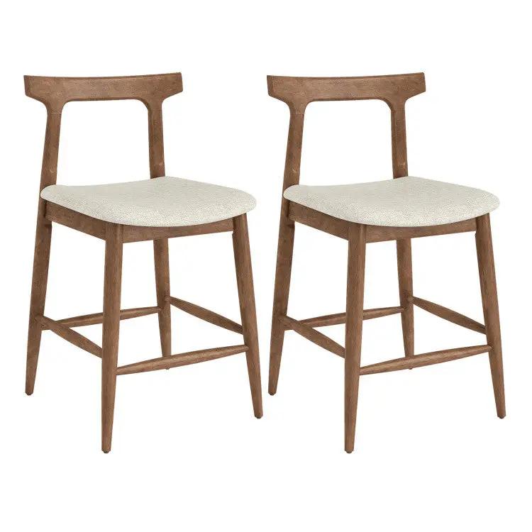 Kitchen Island with Storage with 2 Counter Height Solid Wood Bar Stools Set by DirectDeals