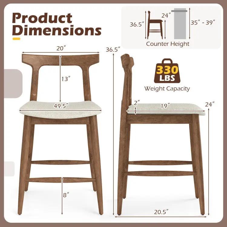 Kitchen Island with Storage with 2 Counter Height Solid Wood Bar Stools Set by DirectDeals