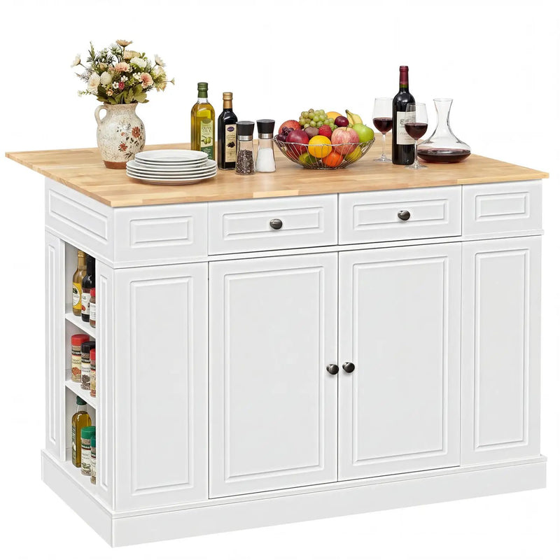 Kitchen Island with Storage with 2 Counter Height Solid Wood Bar Stools Set by DirectDeals
