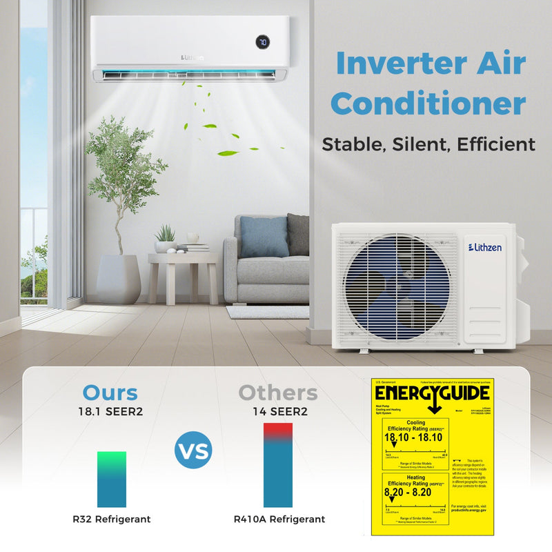 12000 BTU Mini Split Cuts Energy Bills by 30% Works at 5°F by DirectDeals