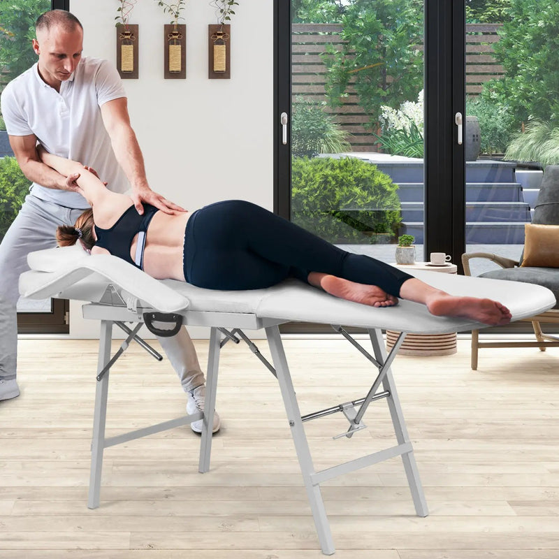 73 Inch Adjustable Massage Table with Backrest & Footrest by DirectDeals