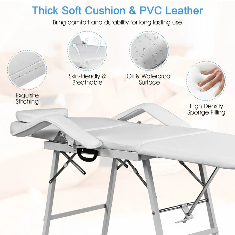73 Inch Adjustable Massage Table with Backrest & Footrest by DirectDeals