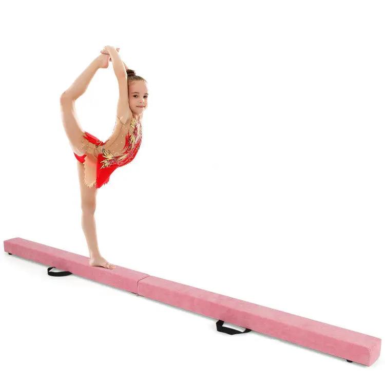 Folding Gymnastics Mat and Portable Floor Balance Beam Set by DirectDeals