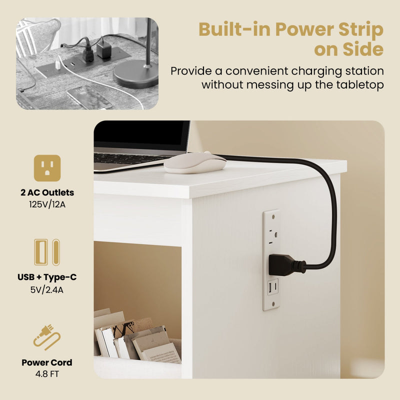 Sewing Machine and Table Set with Charging Station Folding Craft Desk and Beginner Sewing Machine by DirectDeals
