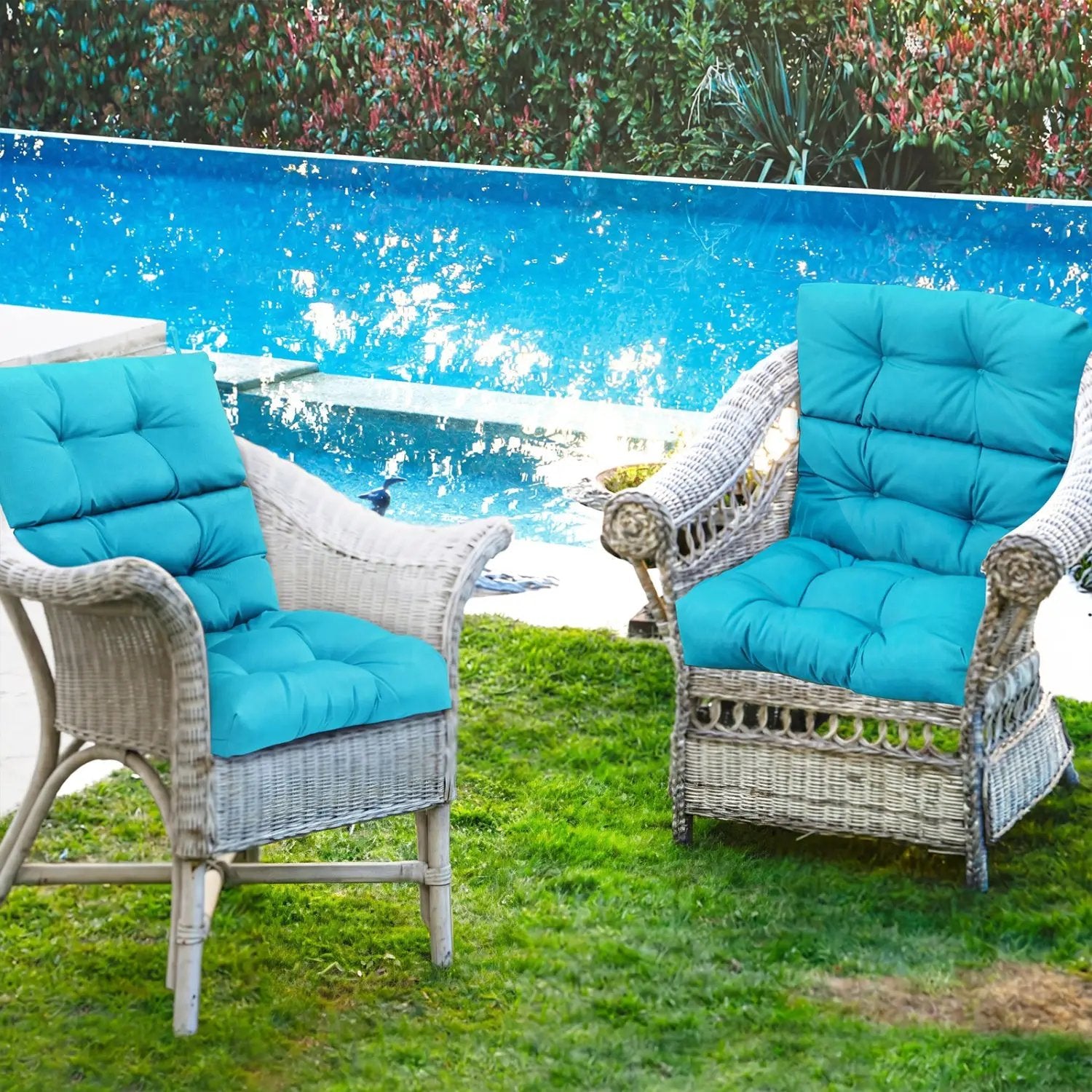 Set of 2 High Back Chair Cushion with Adjustable Height by DirectDeals