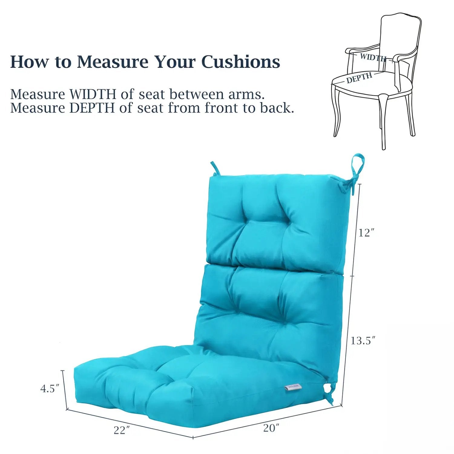 Set of 2 High Back Chair Cushion with Adjustable Height by DirectDeals