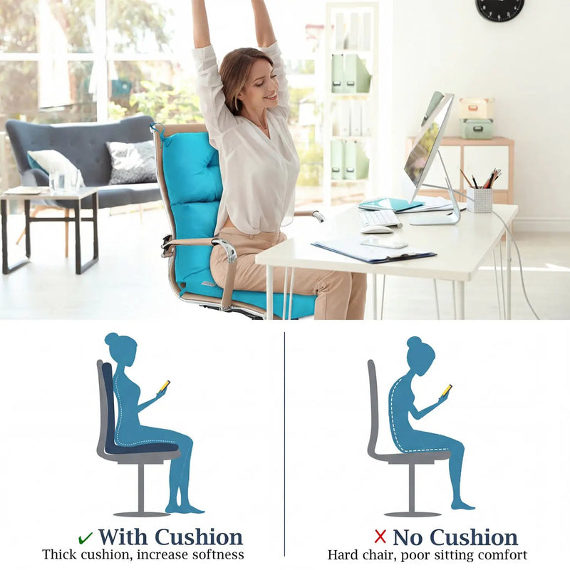 Set of 2 High Back Chair Cushion with Adjustable Height by DirectDeals