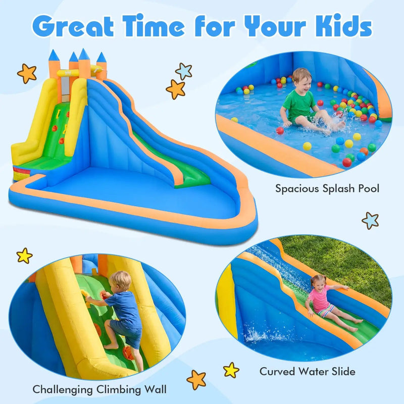 Inflatable Water Slide with Curved Slide and 680W Blower by DirectDeals