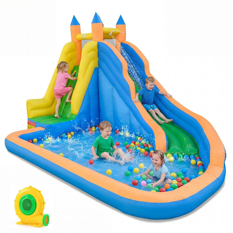 Inflatable Water Slide with Curved Slide and 680W Blower by DirectDeals