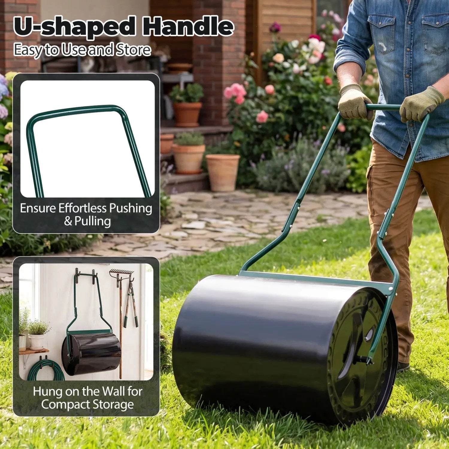 16 Gallon Lawn Roller Water/Sand Filled Garden Drum by DirectDeals