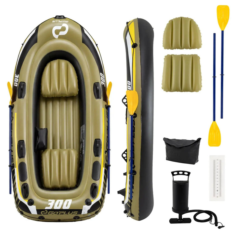 3-Person Inflatable Fishing Boat with Oars and Pump by DirectDeals