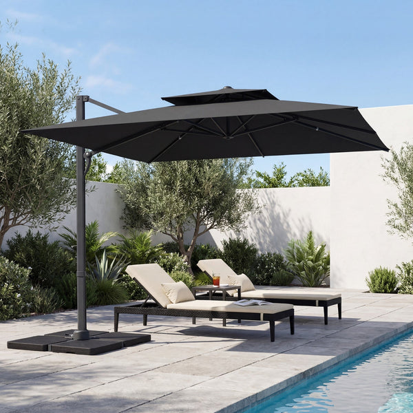 10 FT Cantilever Patio Umbrella with 220 LBS Base, photo 2 of 32