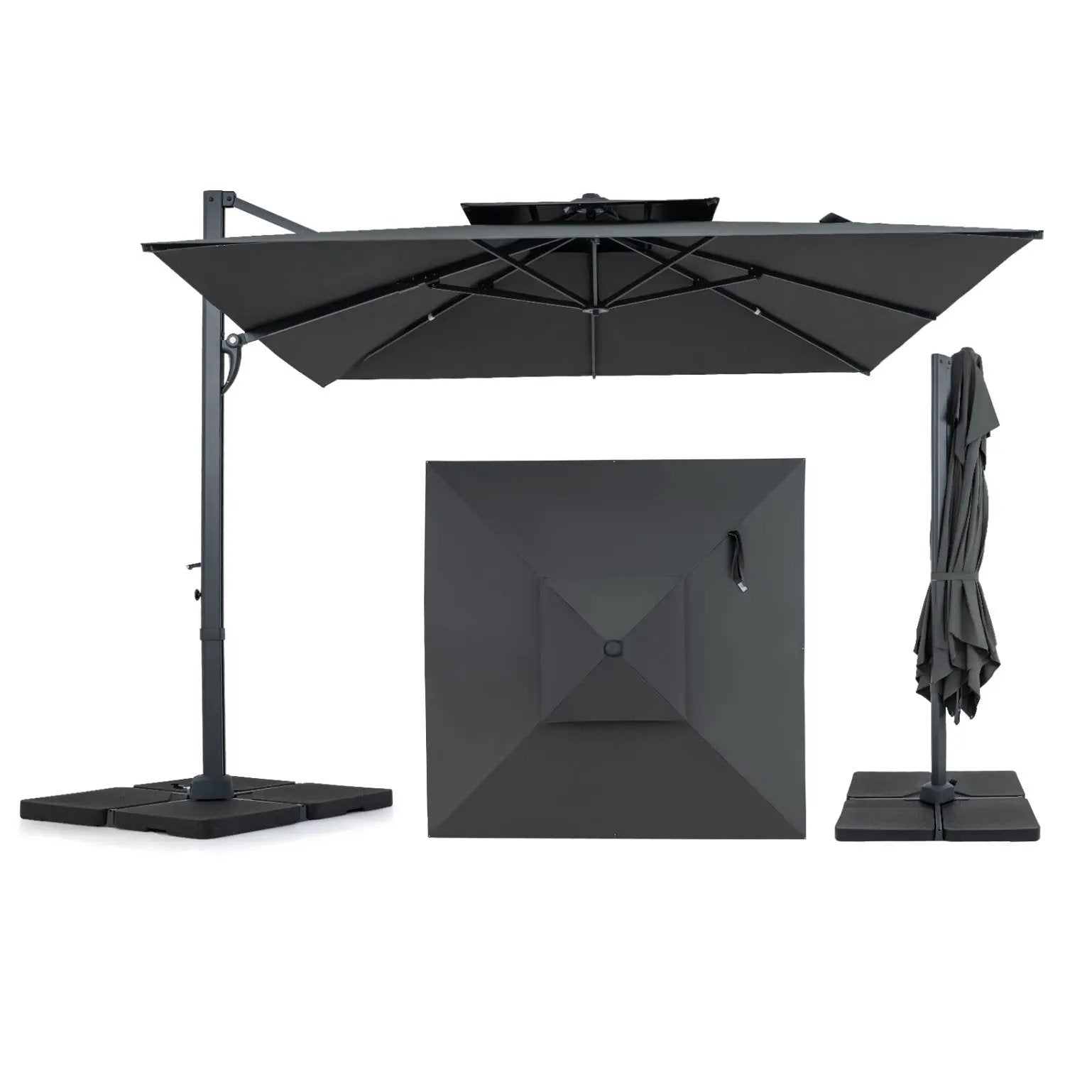 10 FT Cantilever Patio Umbrella with 220 LBS Base by DirectDeals