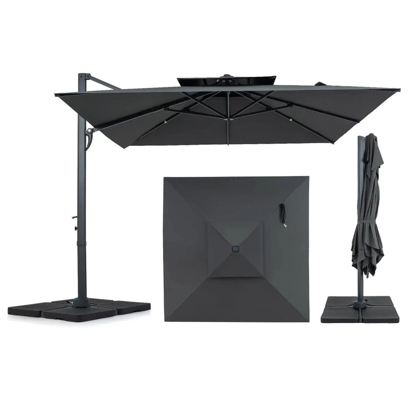 10 FT Cantilever Patio Umbrella with 220 LBS Base by DirectDeals