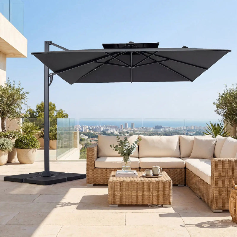 10 FT Cantilever Patio Umbrella with 220 LBS Base by DirectDeals