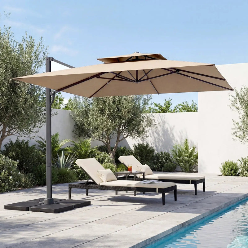 10 FT Cantilever Patio Umbrella with 220 LBS Base by DirectDeals