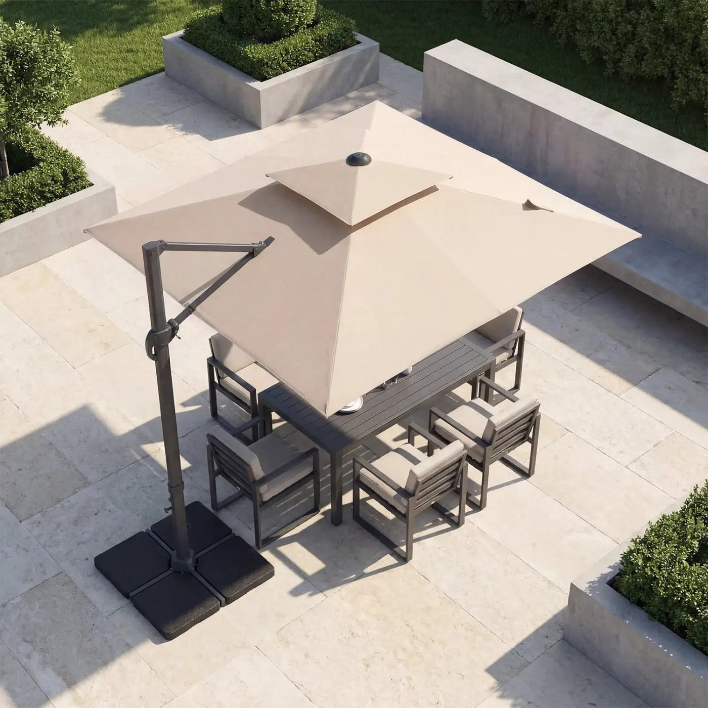 10 FT Cantilever Patio Umbrella with 220 LBS Base by DirectDeals